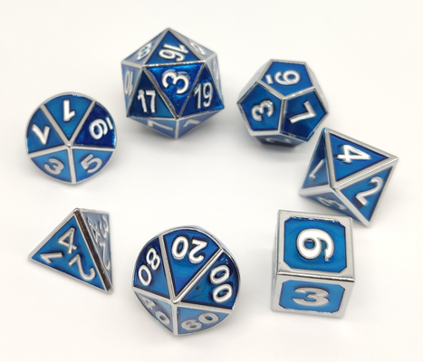 ISO9001 Malowane kości RPG Znakomita rzeźba Wielościan Materiał metalowy