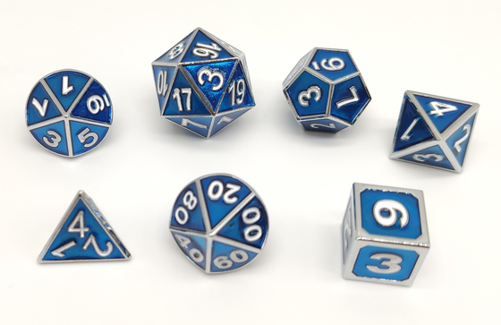 ISO9001 Malowane kości RPG Znakomita rzeźba Wielościan Materiał metalowy