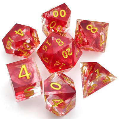 Żywiczne kości RPG OEM Sharp Edge 7 szt. Ręcznie wylewane do Pathfinder