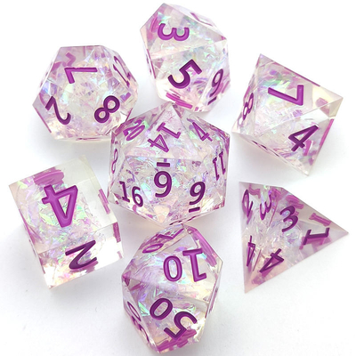 GST Przezroczyste żywiczne kości RPG Dwunastostronne, schludne, ostre krawędzie