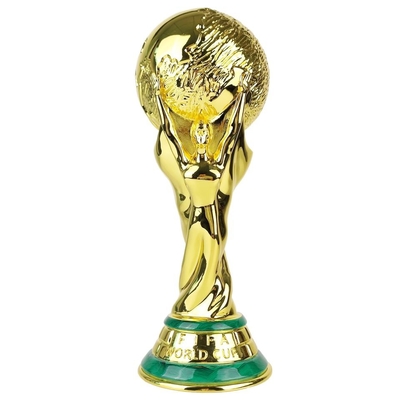 Pozłacane metalowe trofeum piłkarskie Wytrzymały złoty kolor Bardzo duży