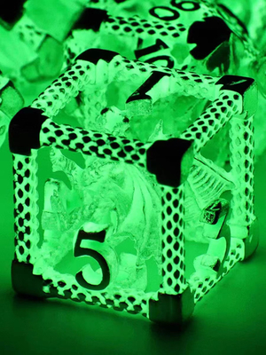 Gorący sprzedawanie metalowe kości DND ostre krawędzie żywiczne kości Led Luminous Dice