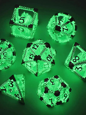 Gorący sprzedawanie metalowe kości DND ostre krawędzie żywiczne kości Led Luminous Dice