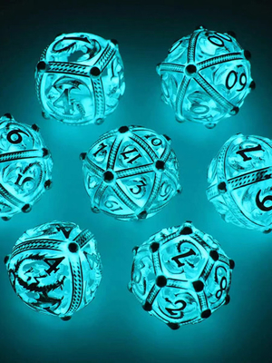 Gorący sprzedawanie metalowe kości DND ostre krawędzie żywiczne kości Led Luminous Dice