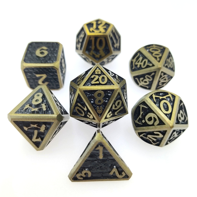 Zestaw kości do kości DND lub RPG Praktyczne Poszycie Ostry kolorowy Metal