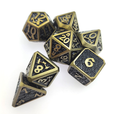 Zestaw kości do kości DND lub RPG Praktyczne Poszycie Ostry kolorowy Metal