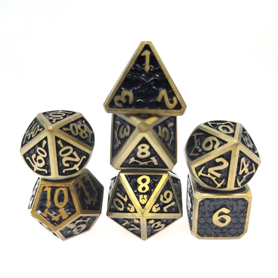 Zestaw kości do kości DND lub RPG Praktyczne Poszycie Ostry kolorowy Metal