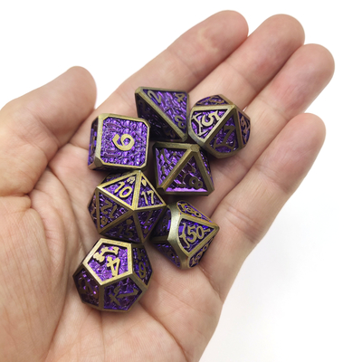 Mini RPG Dice 7-częściowy mały zestaw wielościenny magiczne zestawy kości do zbierania żetonów