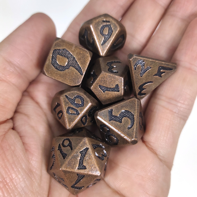 Affirm Card Made Dice Zestawy miedziane Zestaw kości Bezzapachowy do kolekcji Wielościenny