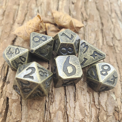 Kości Mini RPG Zestaw kości DND RPG Trwałe do lochów i smoków Wielościenne Aurichalceous