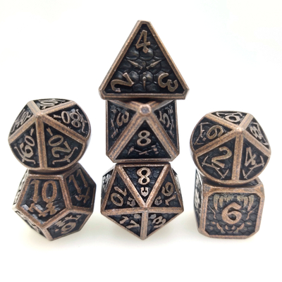 Bezzapachowy, ostry, odporny na zużycie, metalowy Mini kolory, kości, metalowe kości RPG, wielościenny Cuprum
