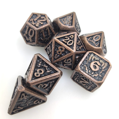 Bezzapachowy, ostry, odporny na zużycie, metalowy Mini kolory, kości, metalowe kości RPG, wielościenny Cuprum