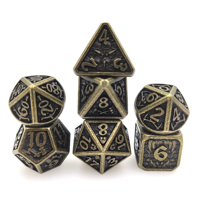 Karciana gra planszowa Rpg Dice Lekki Unikalny metalowy zestaw kości Cuprum