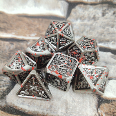 Lekkie kości RPG z płynnym rdzeniem, nietoksyczne, tęczowe, wielościenne metalowe, czarne