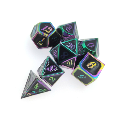 Wytrzymały, przenośny, odporny na zużycie zestaw kości do gry Dungeons And Dragons, pozłacany wielościenny