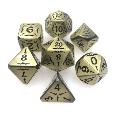 Kości RPG Ręcznie Rzeźbione Czarne Kolekcja Metalowe Kości RPG K4 Wielościenne Trwałe