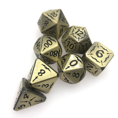 Kości RPG Ręcznie Rzeźbione Czarne Kolekcja Metalowe Kości RPG K4 Wielościenne Trwałe
