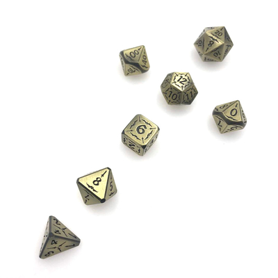 Kości RPG Ręcznie Rzeźbione Czarne Kolekcja Metalowe Kości RPG K4 Wielościenne Trwałe