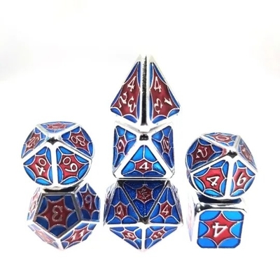 TRPG Running Group Metal Dice Dragon And Dungeon Kolorowa sieć pająków