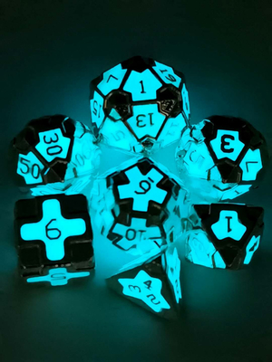 Dragon And Dungeon Led Świetliste Kości ABS Plastikowe gry RPG Bateria przycisk 3V