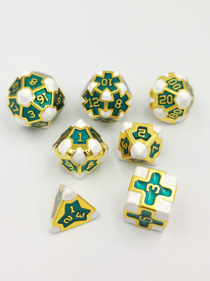 Barokowe 7 sztuk wielościenne kości do gier zestaw metalowy ostry krawędź dla RPG