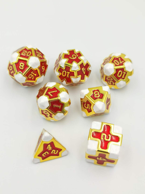 Barokowe 7 sztuk wielościenne kości do gier zestaw metalowy ostry krawędź dla RPG