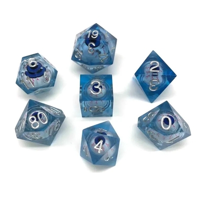 16 mm pełne kości wieloboczne poruszające Dungeons And Dragons Bloodshot Blue Eye Kości zestaw do gry