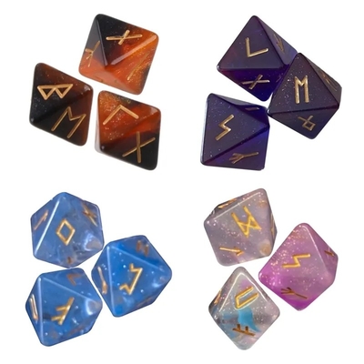 D8 Runy wikingskie Kości wielościenne Labradorite Elder Futhark / Kości wróżbiarskie
