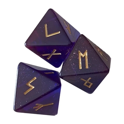 D8 Runy wikingskie Kości wielościenne Labradorite Elder Futhark / Kości wróżbiarskie