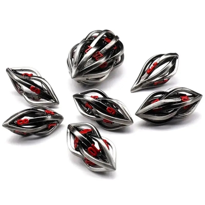 Drukowanie 3D Cthulhu Hollow Metal Dice 7Piece Set Dragon And Dungeon DND RPG