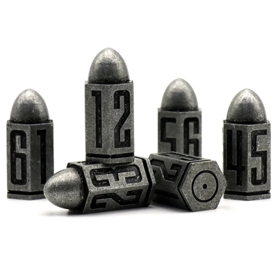 Zestaw kostek metalowych 6 sztuk 6 stron dla Dnd Dungeons Rpg Warhammer Shadowrun Dice
