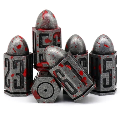 Zestaw kostek metalowych 6 sztuk 6 stron dla Dnd Dungeons Rpg Warhammer Shadowrun Dice
