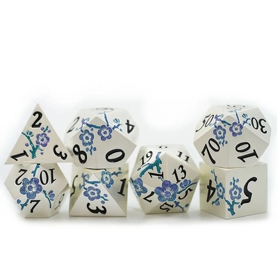 Zynkowy stop wielokątny śliwka kwiat metalowy kostki Suite Dragon And Dungeon DND