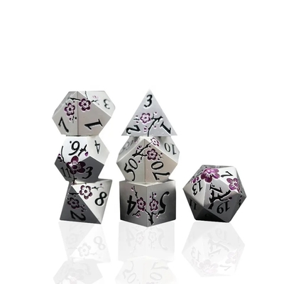 Zynkowy stop wielokątny śliwka kwiat metalowy kostki Suite Dragon And Dungeon DND