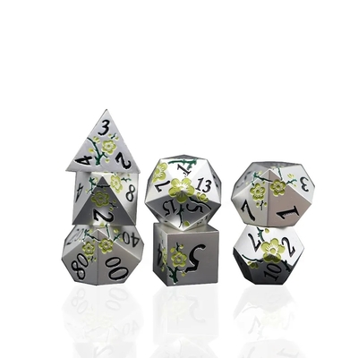 Zynkowy stop wielokątny śliwka kwiat metalowy kostki Suite Dragon And Dungeon DND