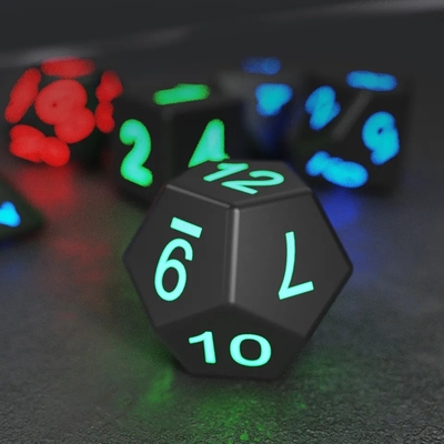 DND Board Polyhedral Dice Gra dla dorosłych Magiczne sztuczki Pixele Elektroniczne żarówki LED
