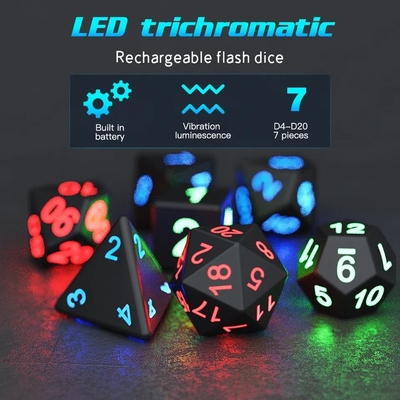 DND Board Polyhedral Dice Gra dla dorosłych Magiczne sztuczki Pixele Elektroniczne żarówki LED