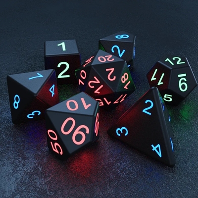 DND Board Polyhedral Dice Gra dla dorosłych Magiczne sztuczki Pixele Elektroniczne żarówki LED