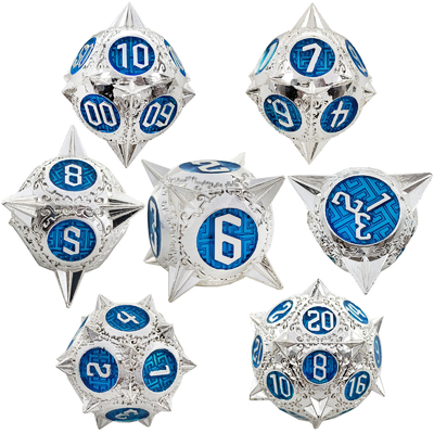 Wytrzymały poliedr metalowy zestaw kości Dragon And Dungeon 16mm Sparkle