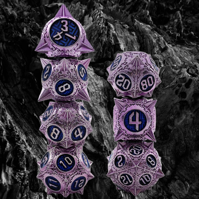 Wytrzymały poliedr metalowy zestaw kości Dragon And Dungeon 16mm Sparkle