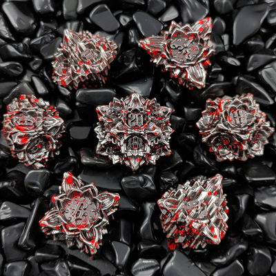 Lotus Metal Dice Set DND Dungeons And Dragons TRPG Polyhedral COC D6 Gra planszowa