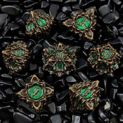 Lotus Metal Dice Set DND Dungeons And Dragons TRPG Polyhedral COC D6 Gra planszowa