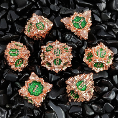 Lotus Metal Dice Set DND Dungeons And Dragons TRPG Polyhedral COC D6 Gra planszowa