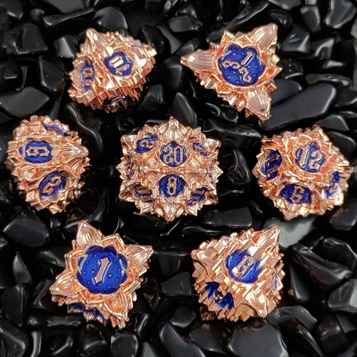 Lotus Metal Dice Set DND Dungeons And Dragons TRPG Polyhedral COC D6 Gra planszowa