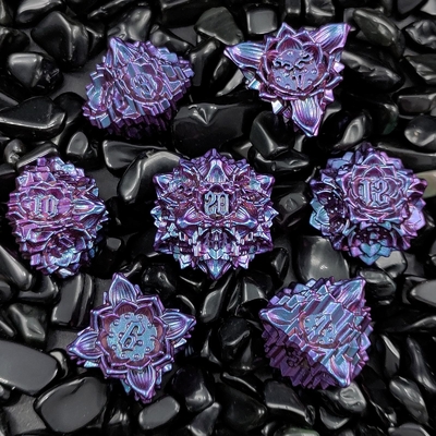 Lotus Metal Dice Set DND Dungeons And Dragons TRPG Polyhedral COC D6 Gra planszowa