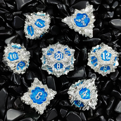 Lotus Metal Dice Set DND Dungeons And Dragons TRPG Polyhedral COC D6 Gra planszowa