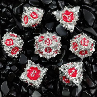Lotus Metal Dice Set DND Dungeons And Dragons TRPG Polyhedral COC D6 Gra planszowa
