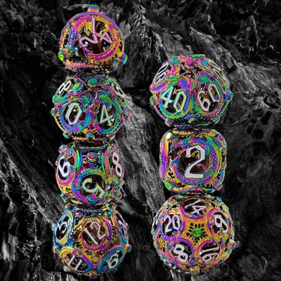 Longkong Circle Metal Dice Set DND Dungeon And Multi -Noodle RPG gra szachowa