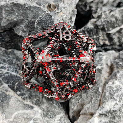20 Stron Metalowe Pustkie Kości D20 Duża skala DND RPG wielościenna Dungeons And Dragons