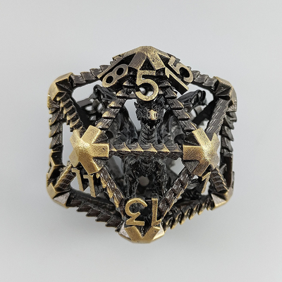 20 Stron Metalowe Pustkie Kości D20 Duża skala DND RPG wielościenna Dungeons And Dragons